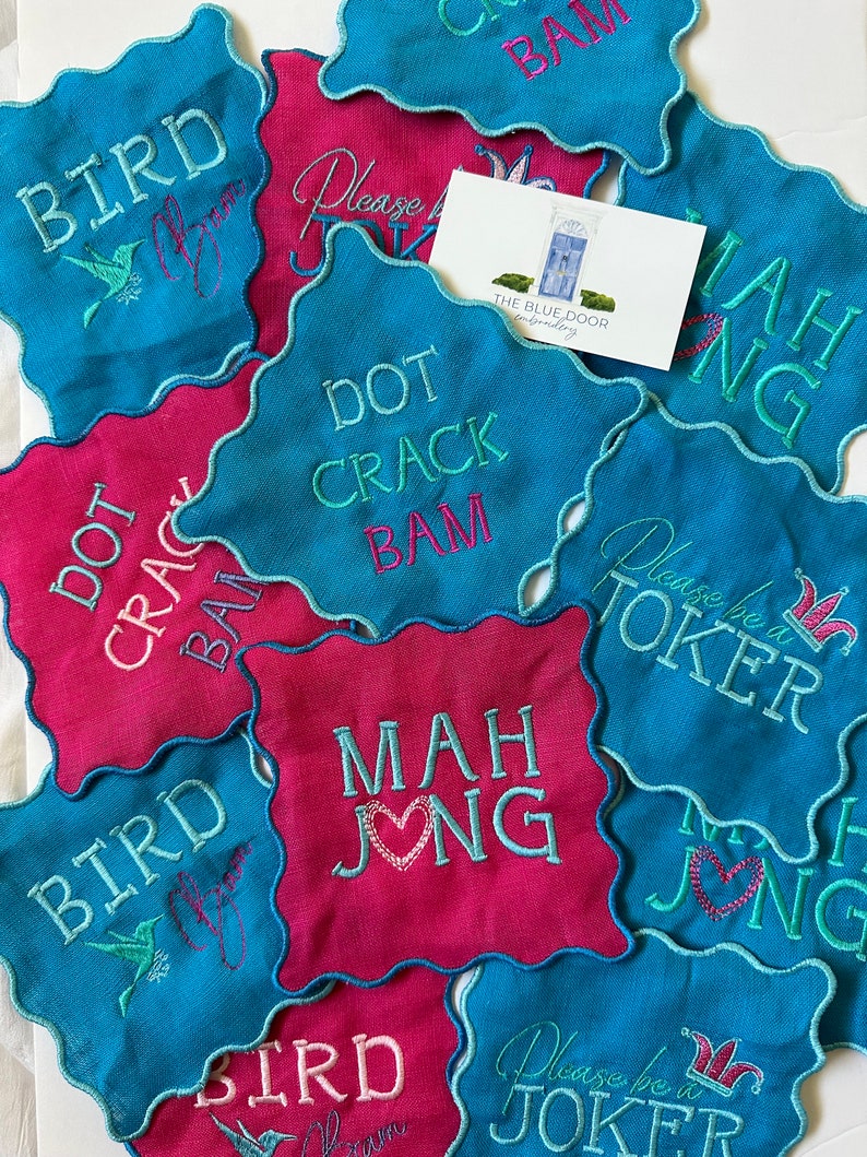 Mahjong Cocktail Napkins Etsy