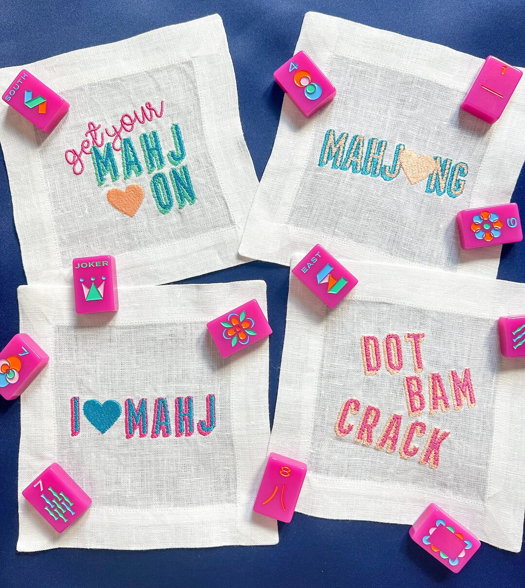 Mahjong Cocktail Napkins Etsy Canada