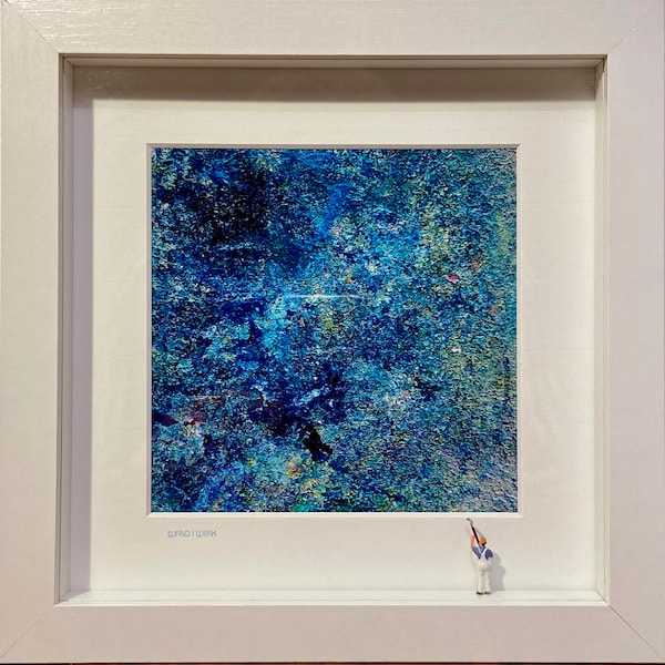 Acryl 2/4, 3D-Objektbilderrahmen, Bilderrahmen, Acrylbild, Acrylkunst, Geschenk, Wohndesign, Deko, Einrichtung- 20x20x3cm, WandWerk