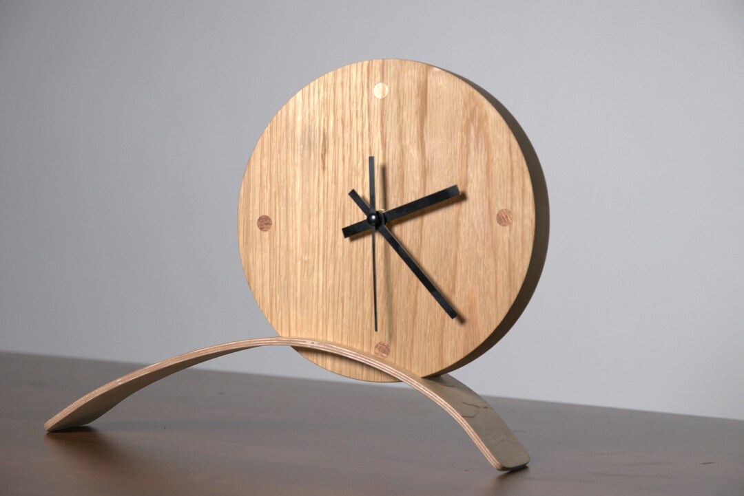 The Curve Mordern/minimalist Desk Clock Etsy