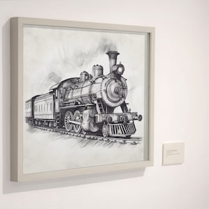 Digital Print of a Steam Engine Train -  Perfect for Train Enthusiasts, History Buffs- Ready to Frame for Home or Office Decor
