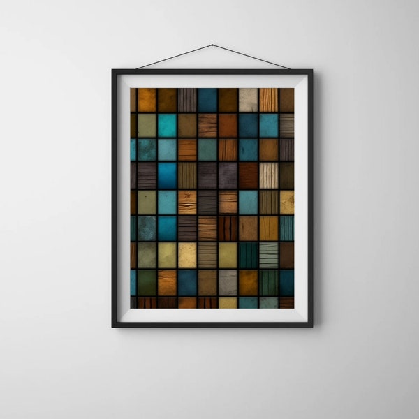 Digital print of colorful wooden block perfect for any room decoration