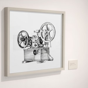 Digital print of a 30s Film Projector | Retro Tech for Movie Lovers and History Enthusiasts | Ready to Frame for Home or Office Decor
