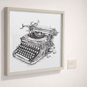 Digital Print of a 1950s Mechanical Typewriter - Perfect for Writers, Typewriter Collectors, and Nostalgia Lovers - High-Quality Print