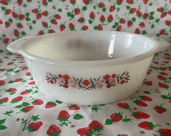 Vintage Milk Glass Fire King Casserole Dish