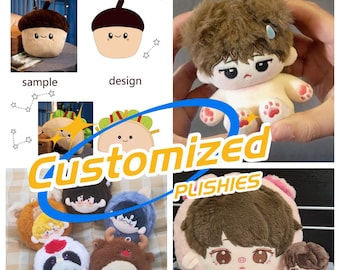 Poupée en coton personnalisée, poupée en peluche 10cm/15cm/20cm/vêtements de poupée/accessoires/peluches Art Commission CustomPlushies Gifts kpop idol doll