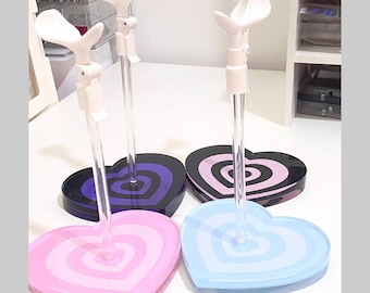 Acrylic cute heart-shaped doll stand for 1/4 scale BJD doll, MSD accessories, Doll holder, display for cute lovely girls
