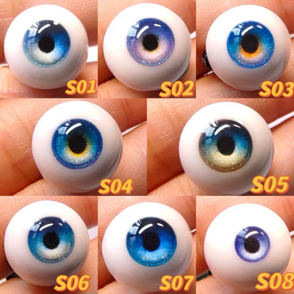 Yeux BJD personnalisés 8mm ~ 24mm Yeux en résine Fabriqués sur commande/instock Yeux réalistes faits à la main OB/DD Doll Craft Eyes, Toy Eyes 12mm 14mm 16mm 18mm 20mm