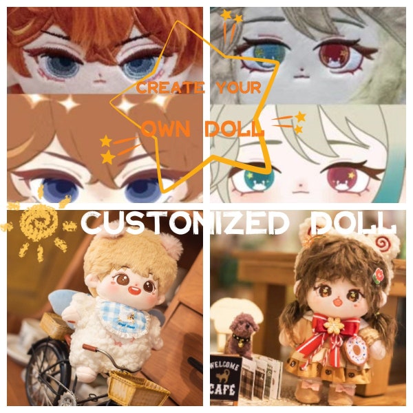 Poupée en coton personnalisée, 10cm/15cm/20cm Poupée en peluche/Vêtements de poupée/Accessoires/Peluches Art Commission CustomPlushies Gifts kpop idol doll