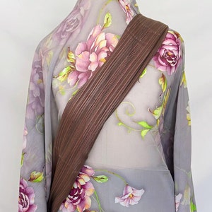 Somali Dirac | Wedding Attire | Cultural Dress - 3pcs Grey & Purple floral printed set
