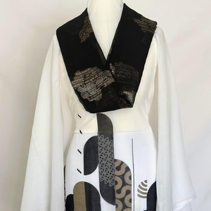 Somali Dirac | Wedding Attire | Cultural Dress - 3pcs  White, Black & Sage printed set