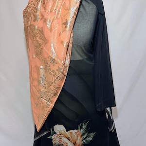 Somali Dirac | Wedding Attire | Cultural Dress - 3pcs Blue & Peach floral Set