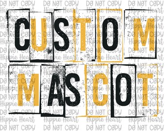 Custom team png, custom school png, block letter design, custom mascot png, custom team design, custom png, sports mom, mom of both