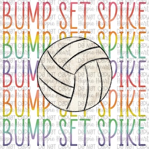 Bump set spike, volleyball png, custom volleyball png, school volleyball png, custom mascot png, tye dye, stacked png, custom team colors