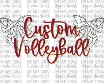 PNG de volley-ball personnalisé, volley-ball d'école personnalisé, mascotte d'équipe personnalisée png, motifs de volley-ball, noeud coquette de volley-ball, motifs d'équipe personnalisés