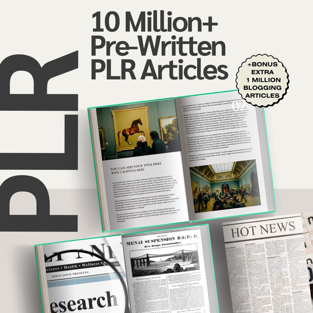 10 Million+ Pre-written PLR Articles | 200+ Niches | Lifetime Use ...
