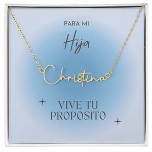 Para mi hija, kraag para mi hija, ketting aan mijn dochter, gepersonaliseerde ketting, gouden sierlijke naam ketting, cadeau bericht sieraden
