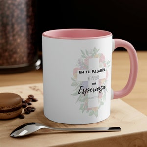 Pink Taza Cristiana Español, Bible Verse Mug, Spanish Christian gift, Regalo Cristiano, Frases Religiosas Taza, Blessed Mug, Christian Cup