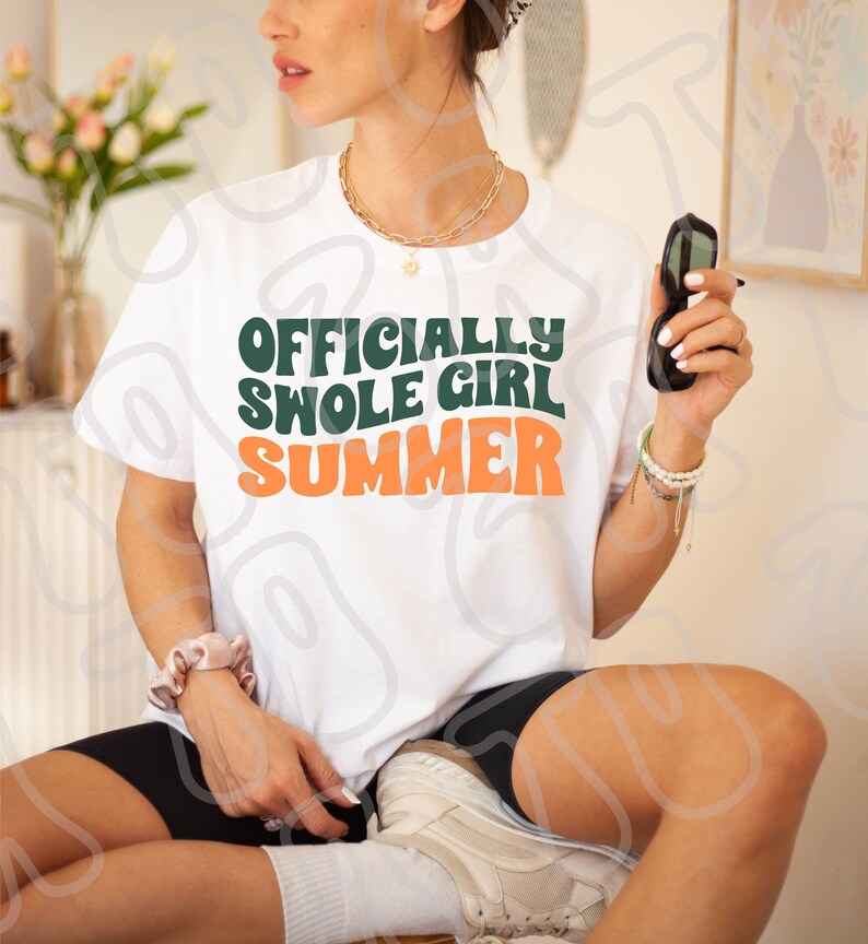 Swole Girl Summer PNG & SVG Strong Girl Summer Weight Lifting Female