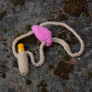 Pink Mushroom Chapstick Holder