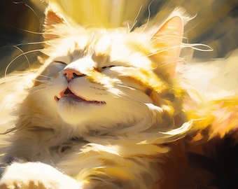 Cat Napping In The Sun