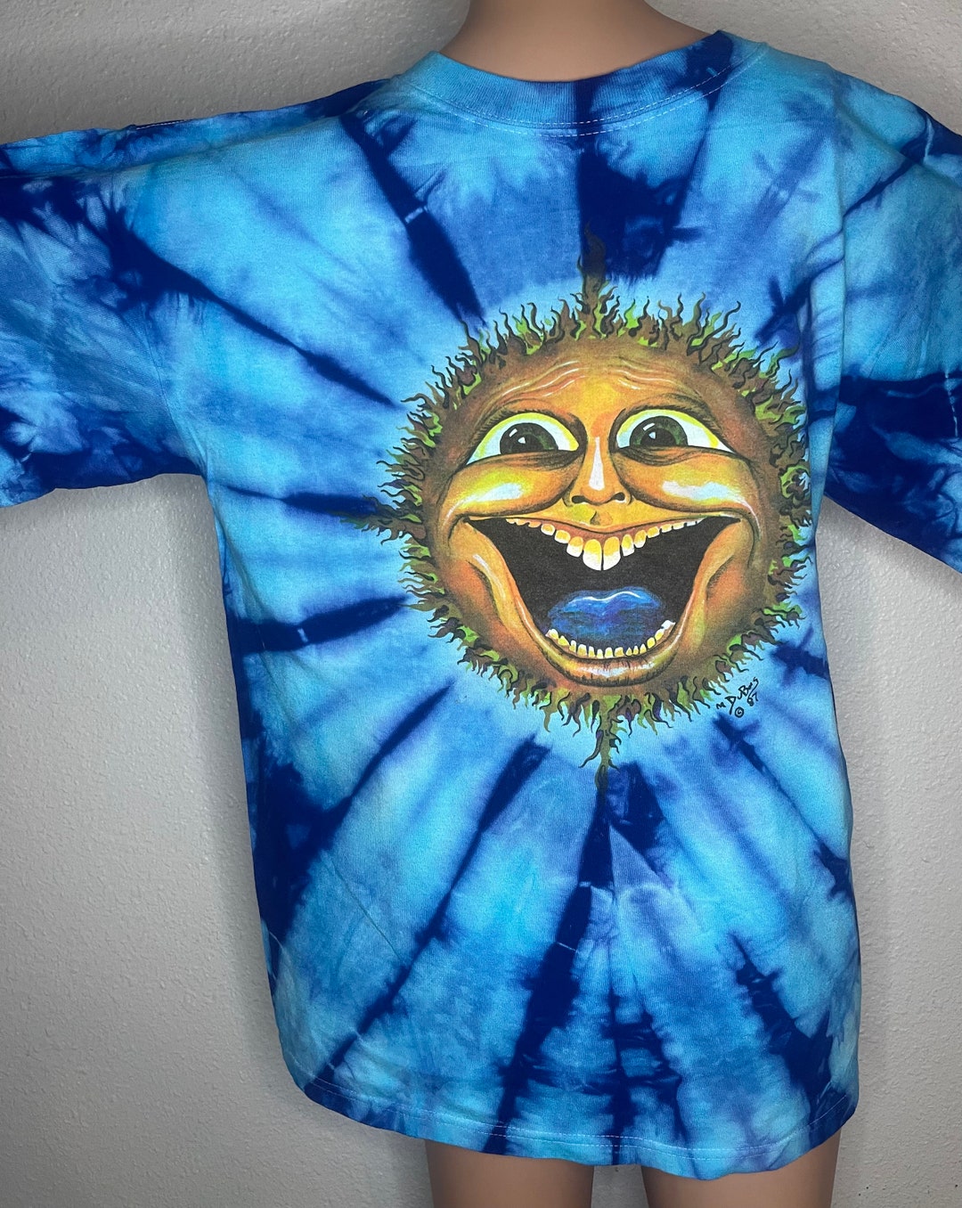 Vintage 1990s Mike Dubois Smiling Sunshine Tie Dye T Shirt