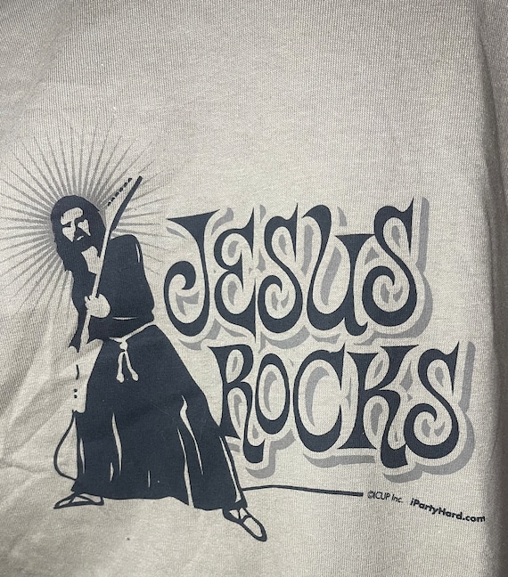 Jesus Rocks, Cream Colored Short Sleeve T Shirt. Vintage! - Etsy