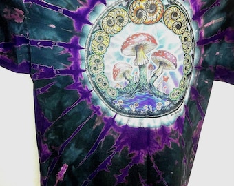 90s MIKE DUBOIS Tシャツ PSYCHEDELIC RAVE Vintage 1990s Mike Dubois Smiling Sunshine Tie Dye T Shirt