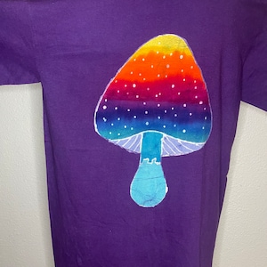 Batik dyed, mushroom t shirt. One of a kind. Size Large