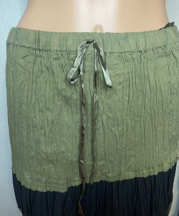 Gypsy Rose, green brown tiered skirt. - image 3