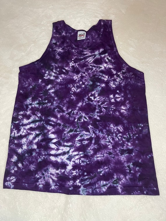 Purple crinkle tie dye tank top. Size medium