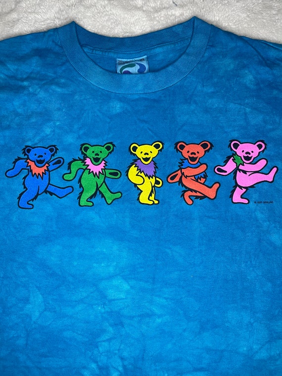 Vintage 1997 Liquid Blue, Grateful Dead, Short Sleeve Blue Tie-dye 