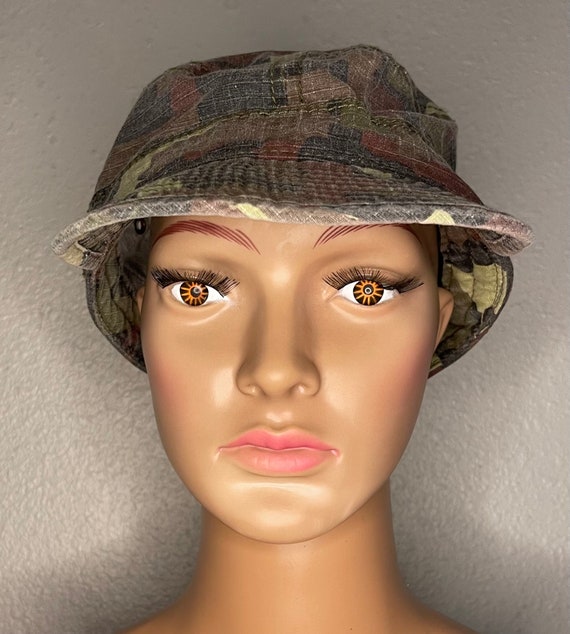 Vintage, Hot Topic Olive green Cadet style camo ha