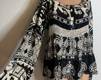 Bhags brand, velvety soft elephant print long sleeve top. Free size.