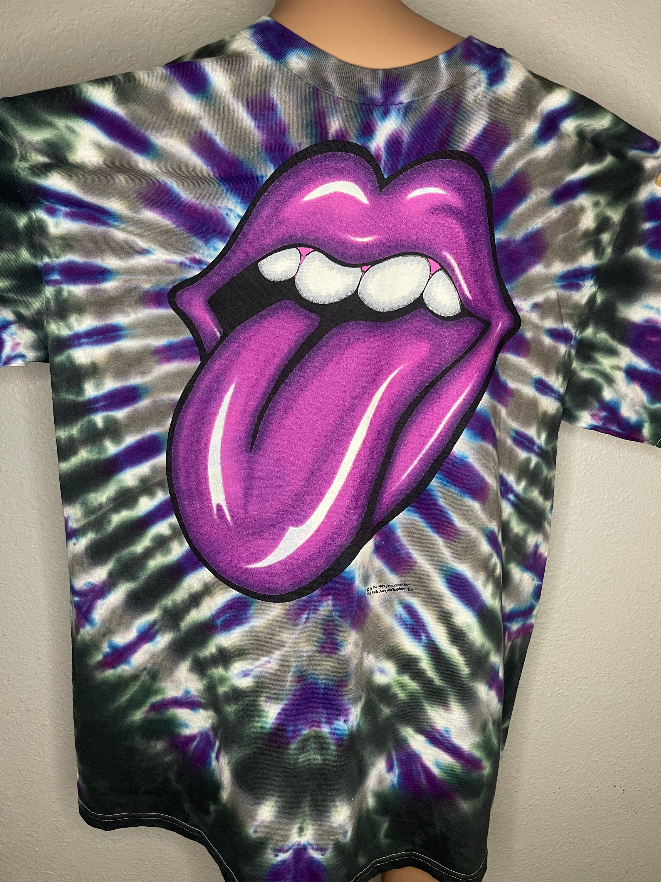 Vintage, 1997. the Rolling Stones Purple Tongue Tie Dye T Shirt