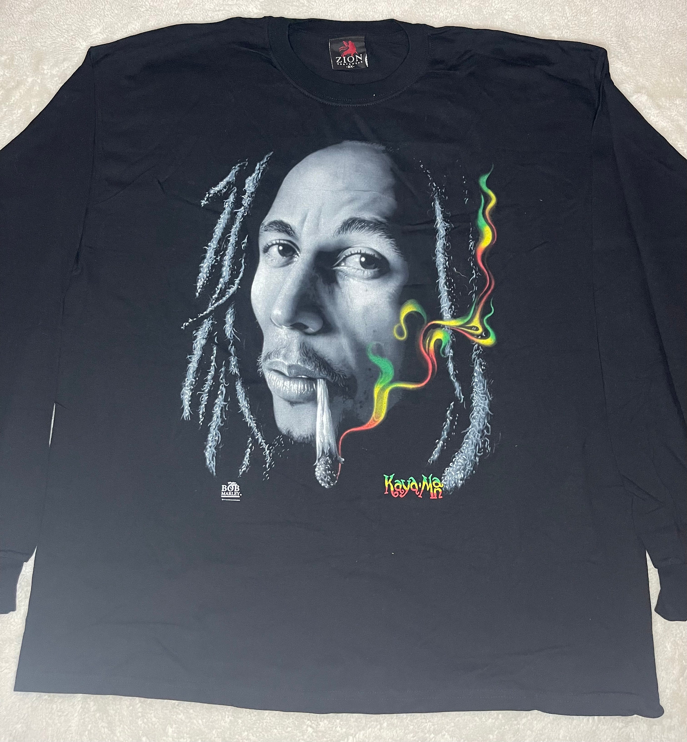 Zion Rootswear Bob Marley Kaya Man Long Sleeve Graphic Shirt