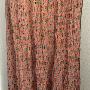 Funky People, peach paisley flowy maxi skirt. Free size