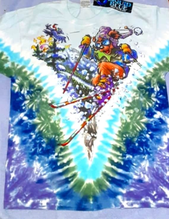 Grateful Dead “skiing Bears” Tie Dye T Shirt With Print. Size 