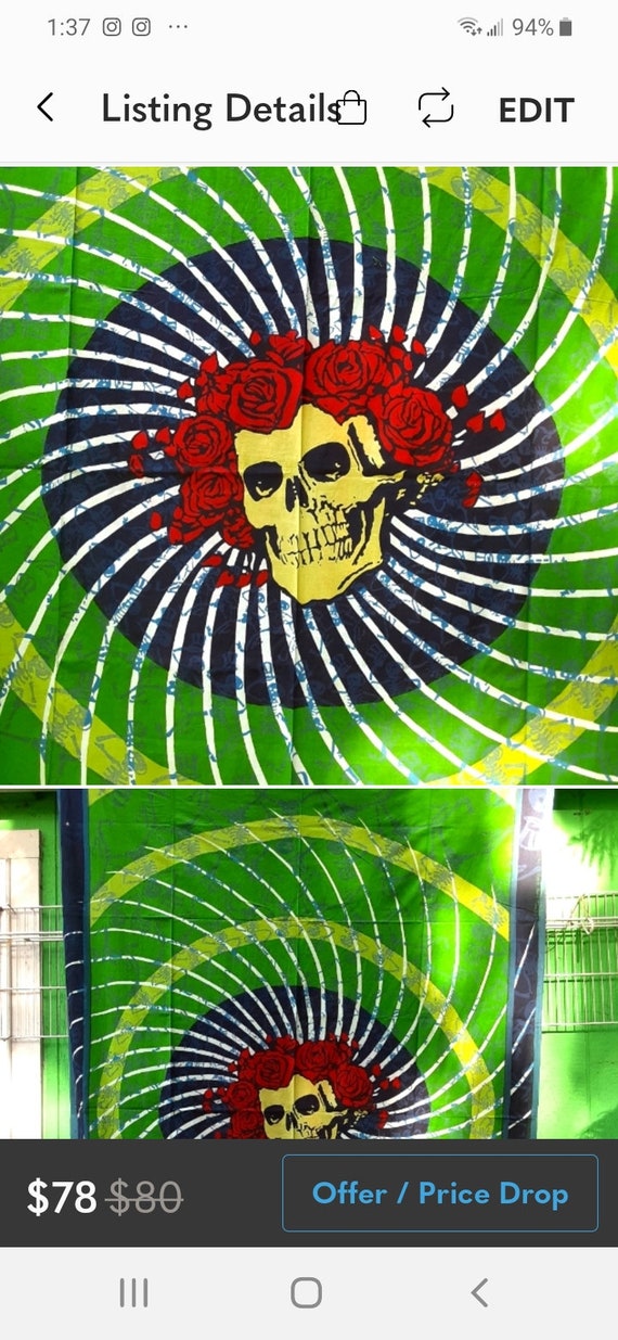 Grateful Dead bertha Tapestry bedspread New old Store Inventory thentic Etsy Denmark