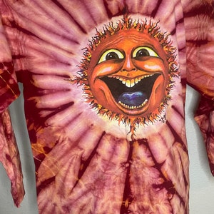Vintage Mike Dubois, orange Sunshine Long sleeve shirt. Size Large