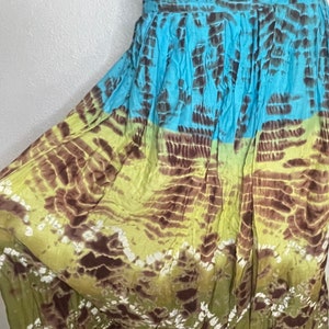 St. John’s Bay, blue, brown and green tie dye flowy skirt. Size medium.