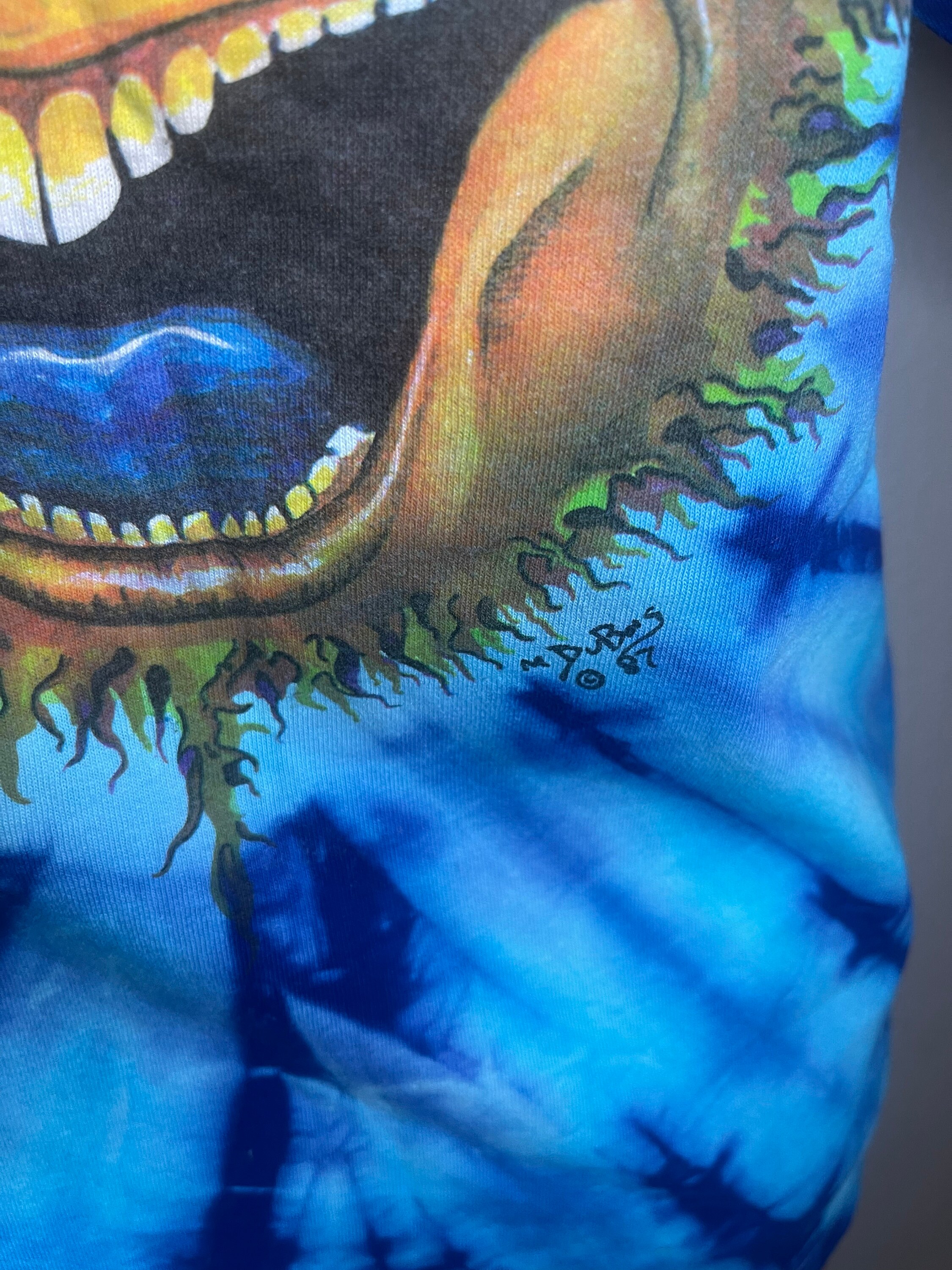 90s MIKE DUBOIS Tシャツ PSYCHEDELIC RAVE Vintage 1990s Mike Dubois Smiling Sunshine Tie Dye T Shirt