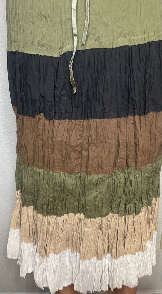 Gypsy Rose, green brown tiered skirt. - image 2