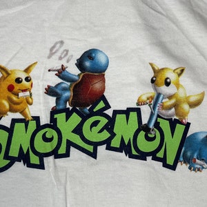 RARE Smokemon” white t shirt. Vintage but NEW. Sizes  4 XXL&quot;s available.
