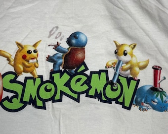 RARE Smokemon” white t shirt. Vintage but NEW. Sizes  4 XXL"s available.