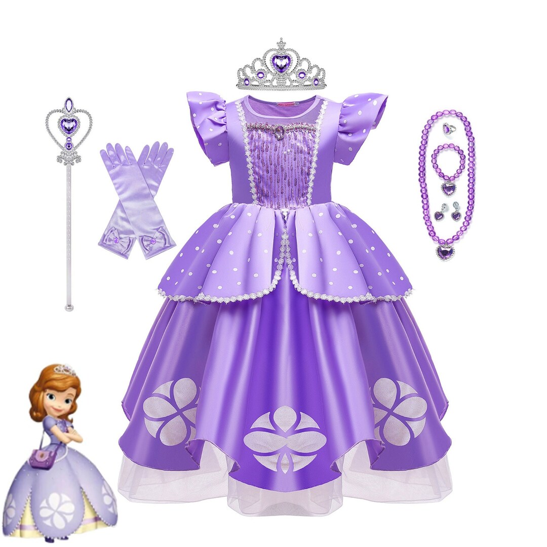JerrisApparel Girls Princess Costume Dress - Floor Length Party Dress With Beaded Bodice, Puff Sleeves, Tulle Skirt