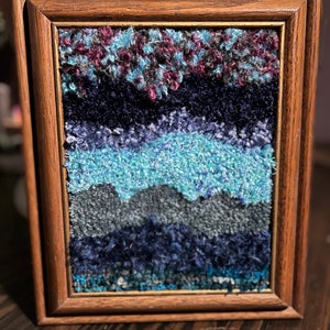 Framed Abstract Rug Art. Tufted Wall Hanging