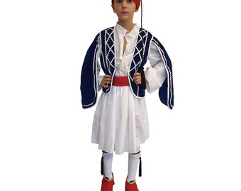 Costume grec traditionnel de Tsolias, costume de défilé grec, Evzone, Evzonas