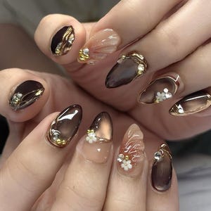 3d cat eye nails/ custom press on nails/ hand made Press on Nails/Faux Acrylic Nails/ Gel Nails/Press on Nails