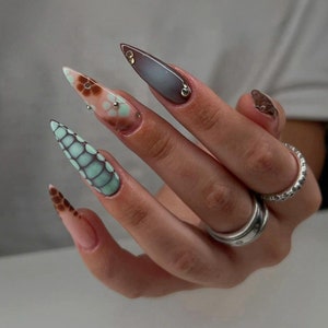 3d multi color freestyle nail/ custom press on nails/ hand made Press on Nails/Faux Acrylic Nails/ Gel Nails/Press on Nails